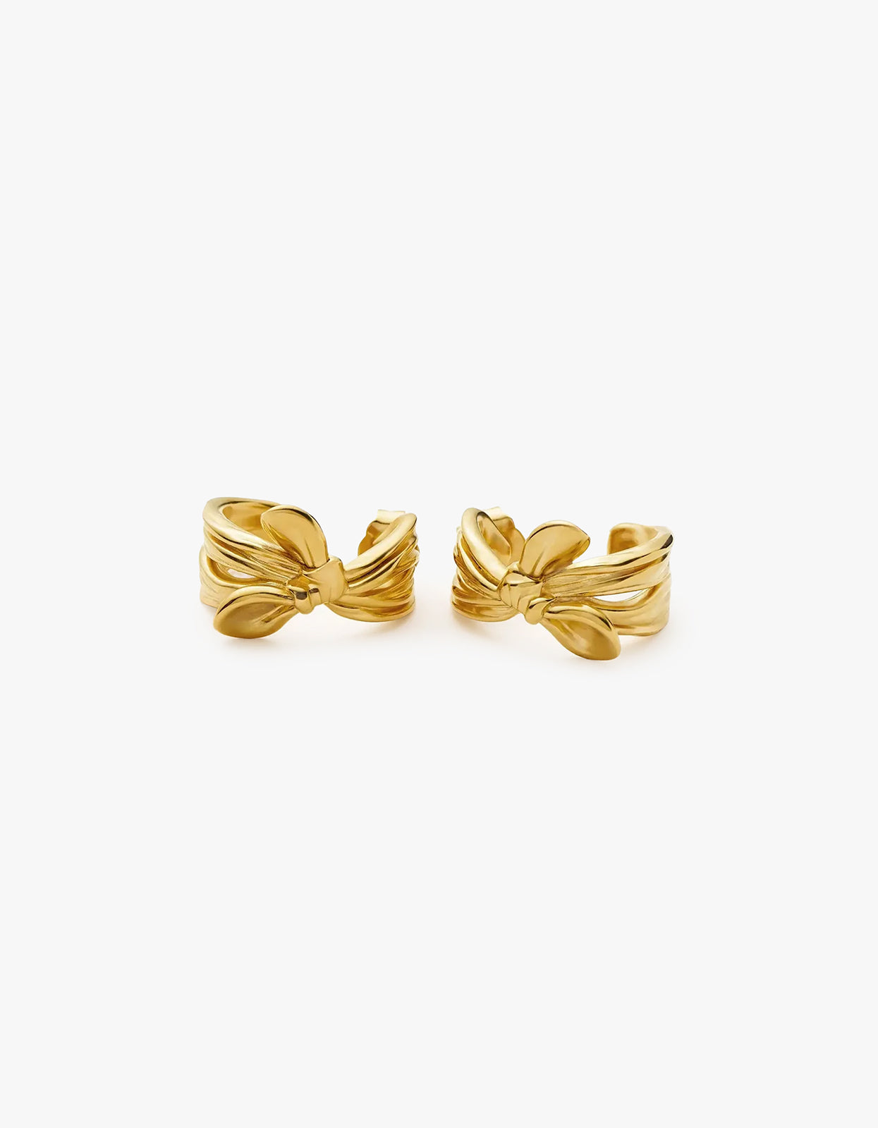 Mark Gong Bow Hoop Earrings - Gold
