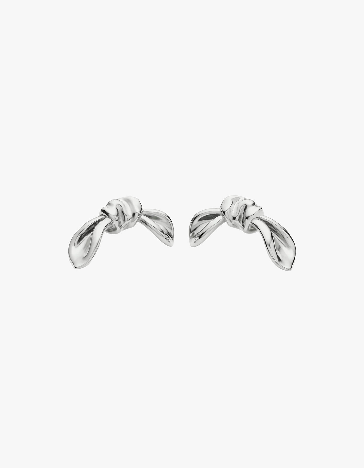 Mark Gong Bow Oversized Stud Earrings - Silver