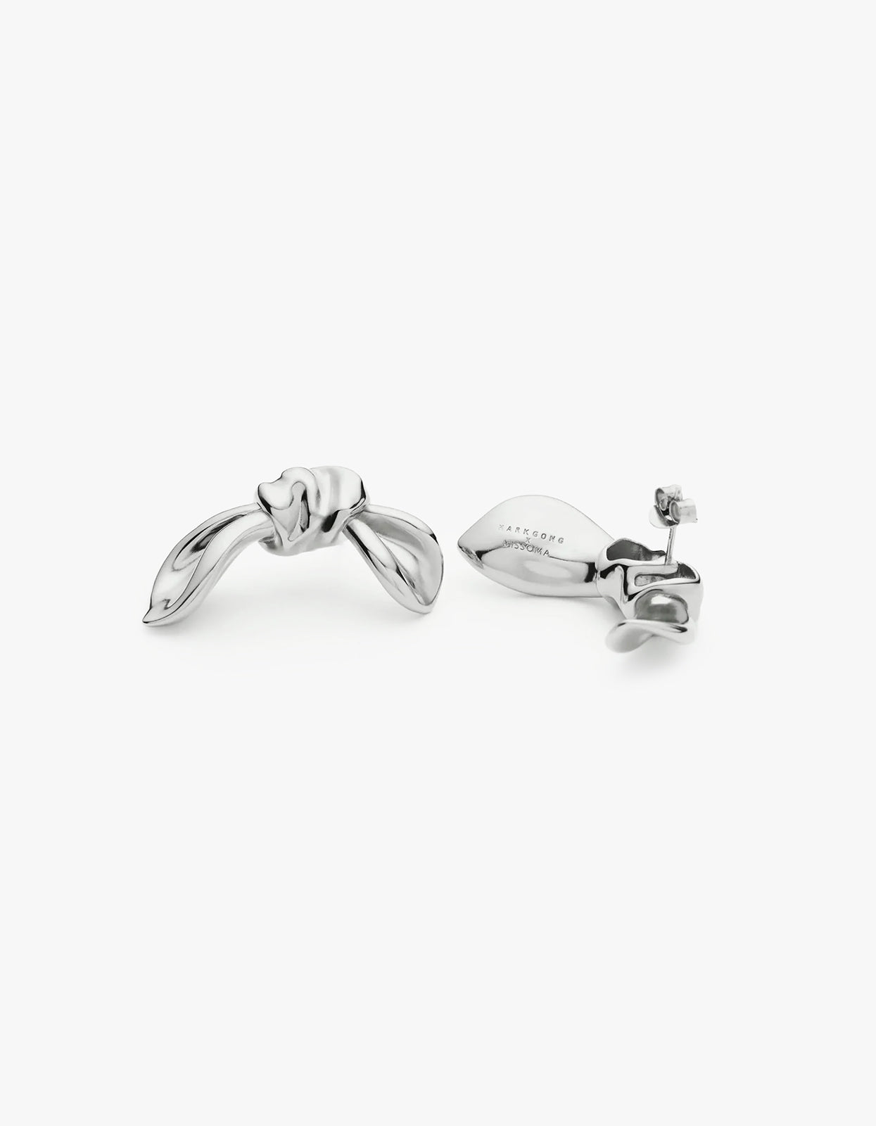 Mark Gong Bow Oversized Stud Earrings - Silver