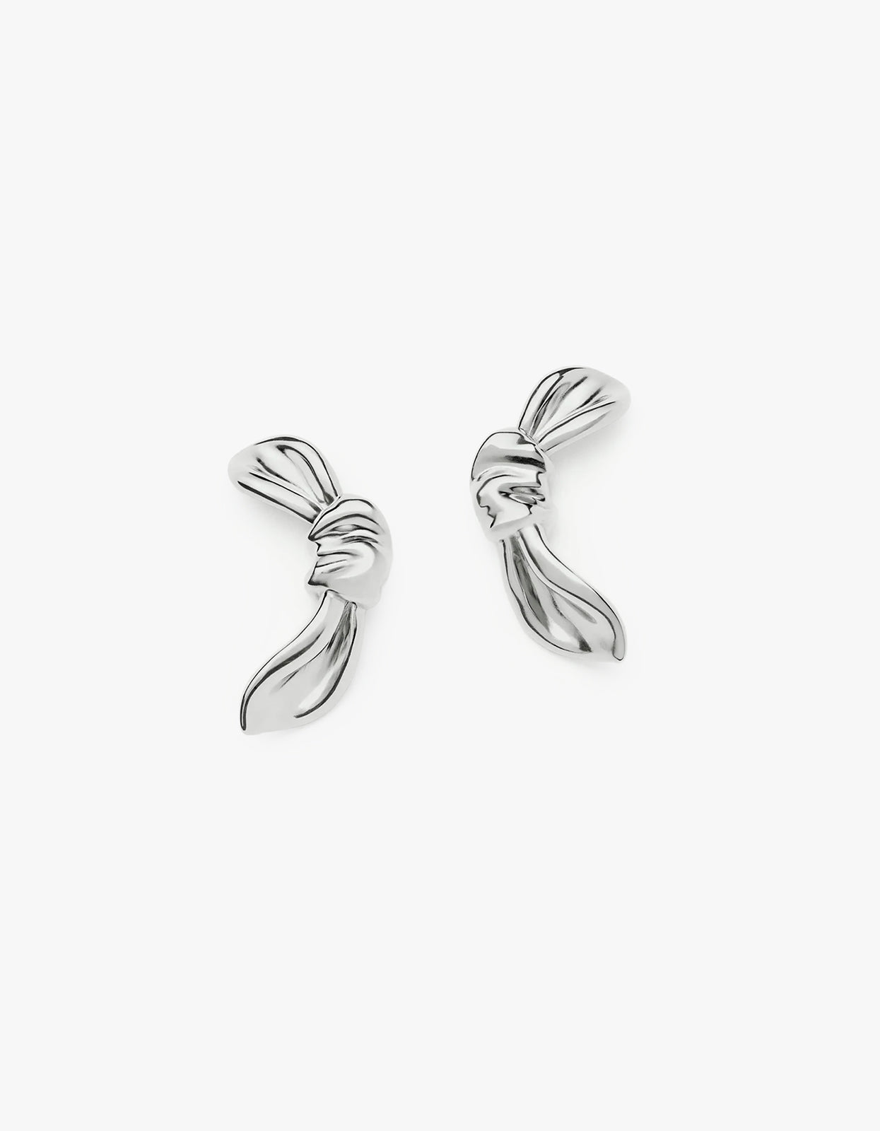 Mark Gong Bow Oversized Stud Earrings - Silver