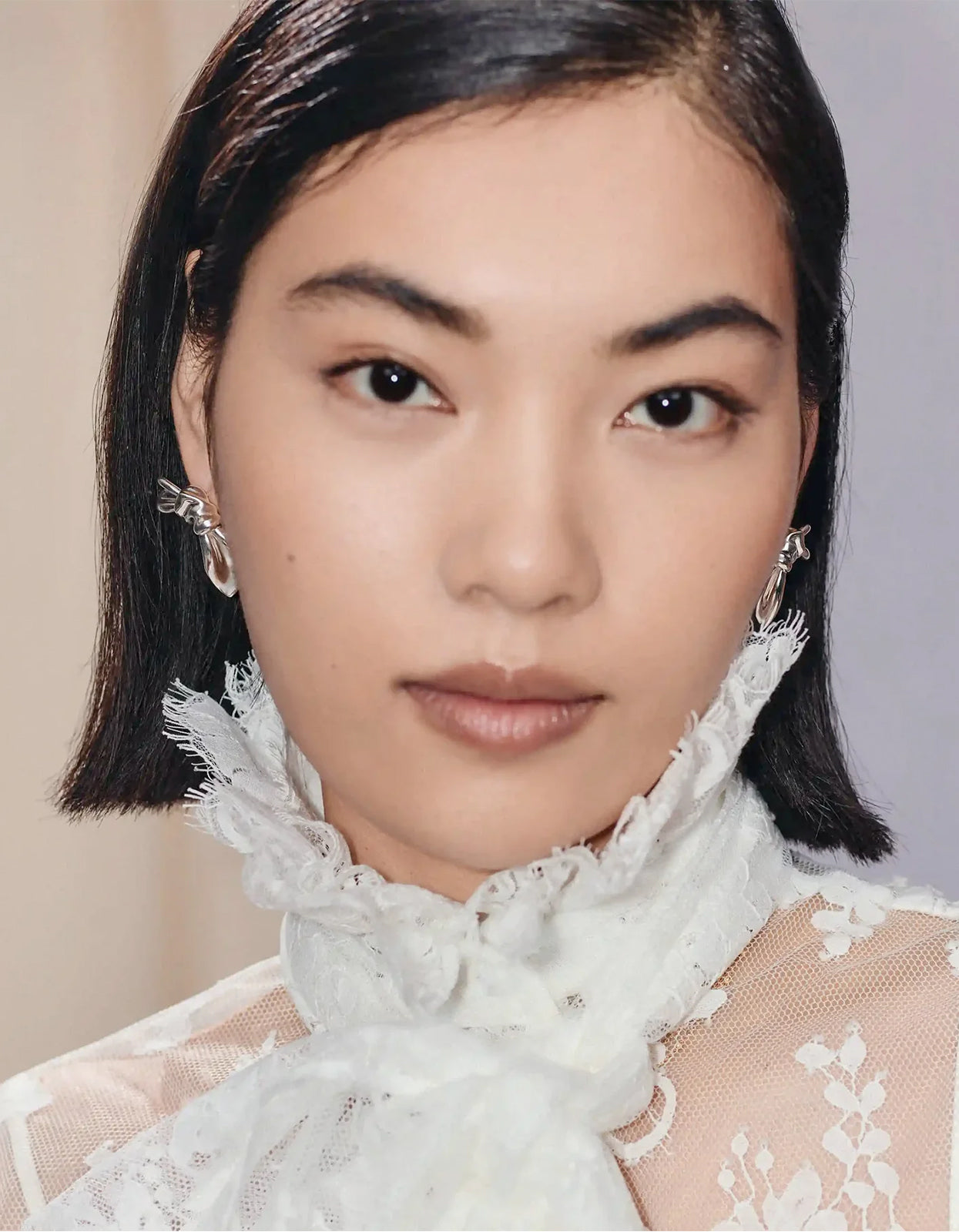 Mark Gong Bow Oversized Stud Earrings - Silver