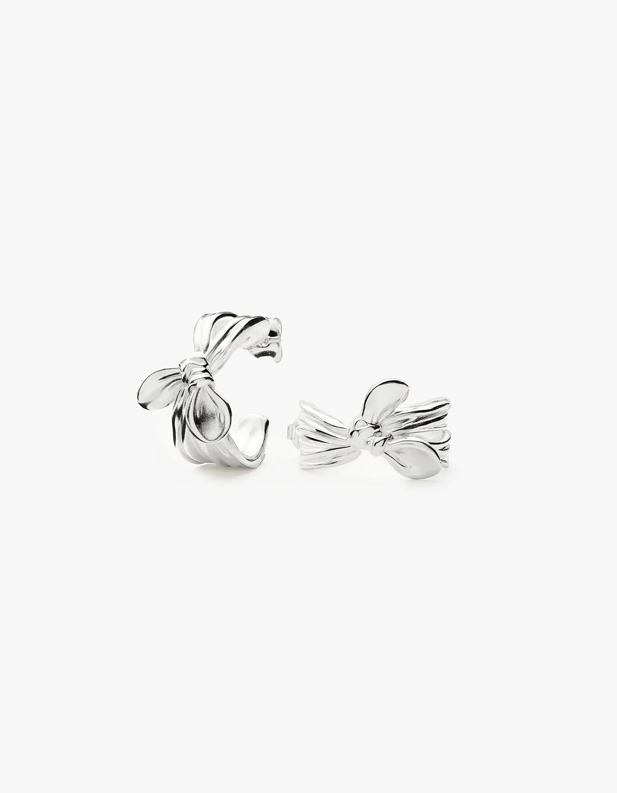 Mark Gong Bow Hoop Earrings - Silver