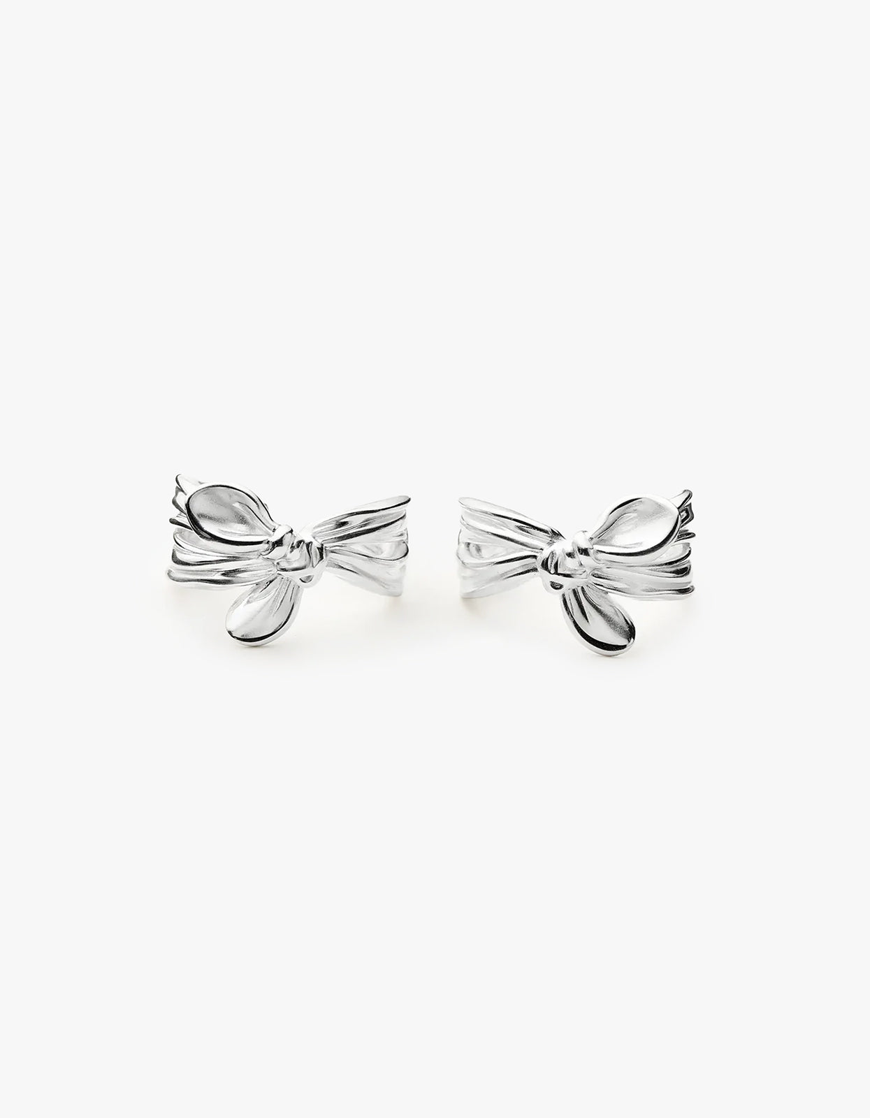 Mark Gong Bow Hoop Earrings - Silver