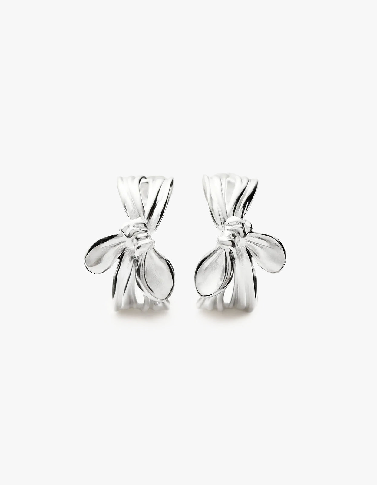 Mark Gong Bow Hoop Earrings - Silver