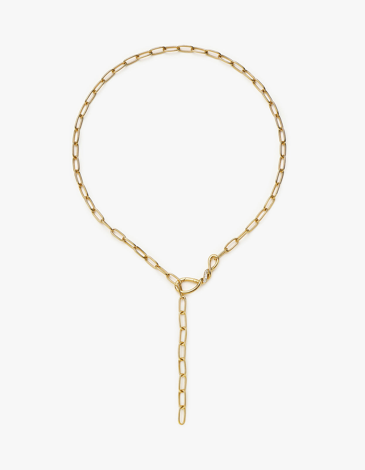 Molten Snow Paperclip Chain Necklace - Gold