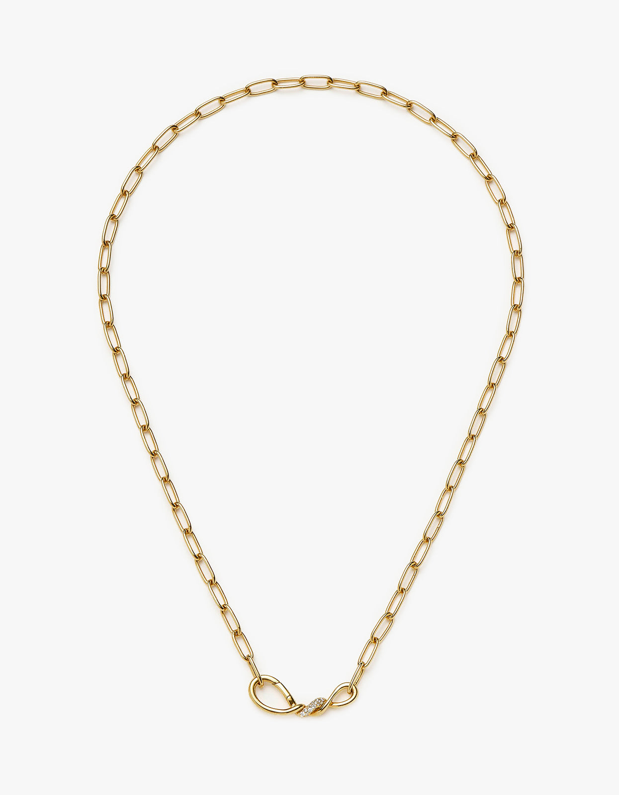 Molten Snow Paperclip Chain Necklace - Gold