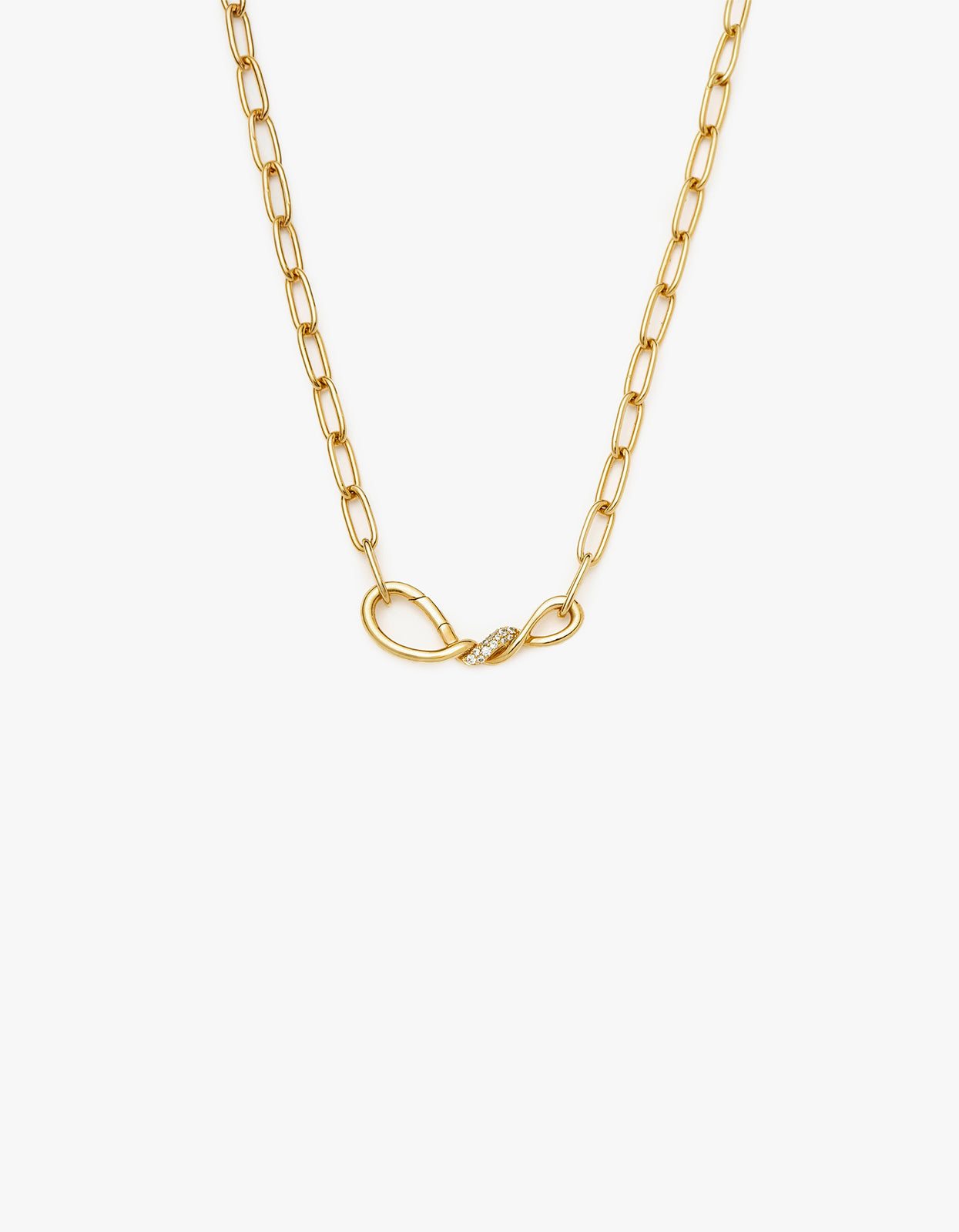 Molten Snow Paperclip Chain Necklace - Gold