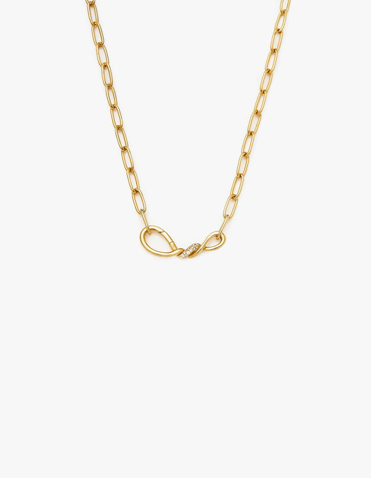 Molten Snow Paperclip Chain Necklace - Gold