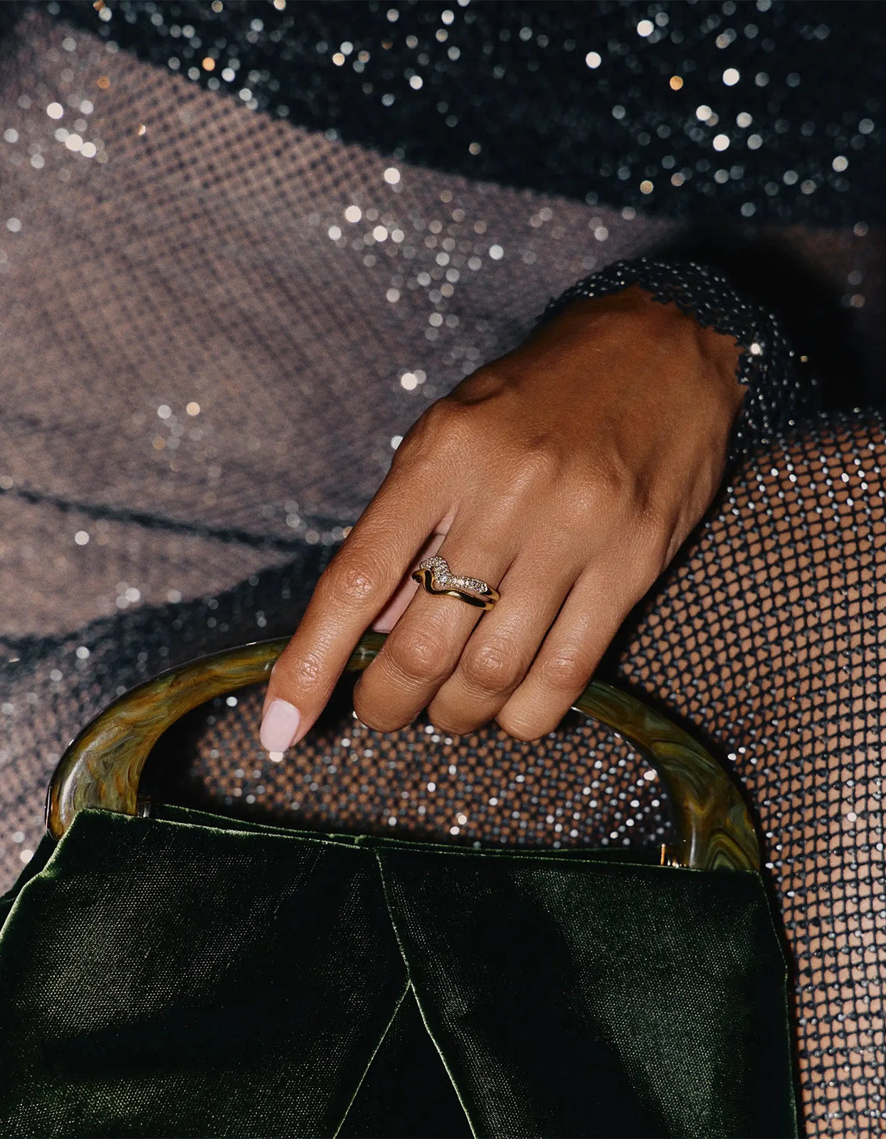 Molten Snow Stacking Ring - Gold