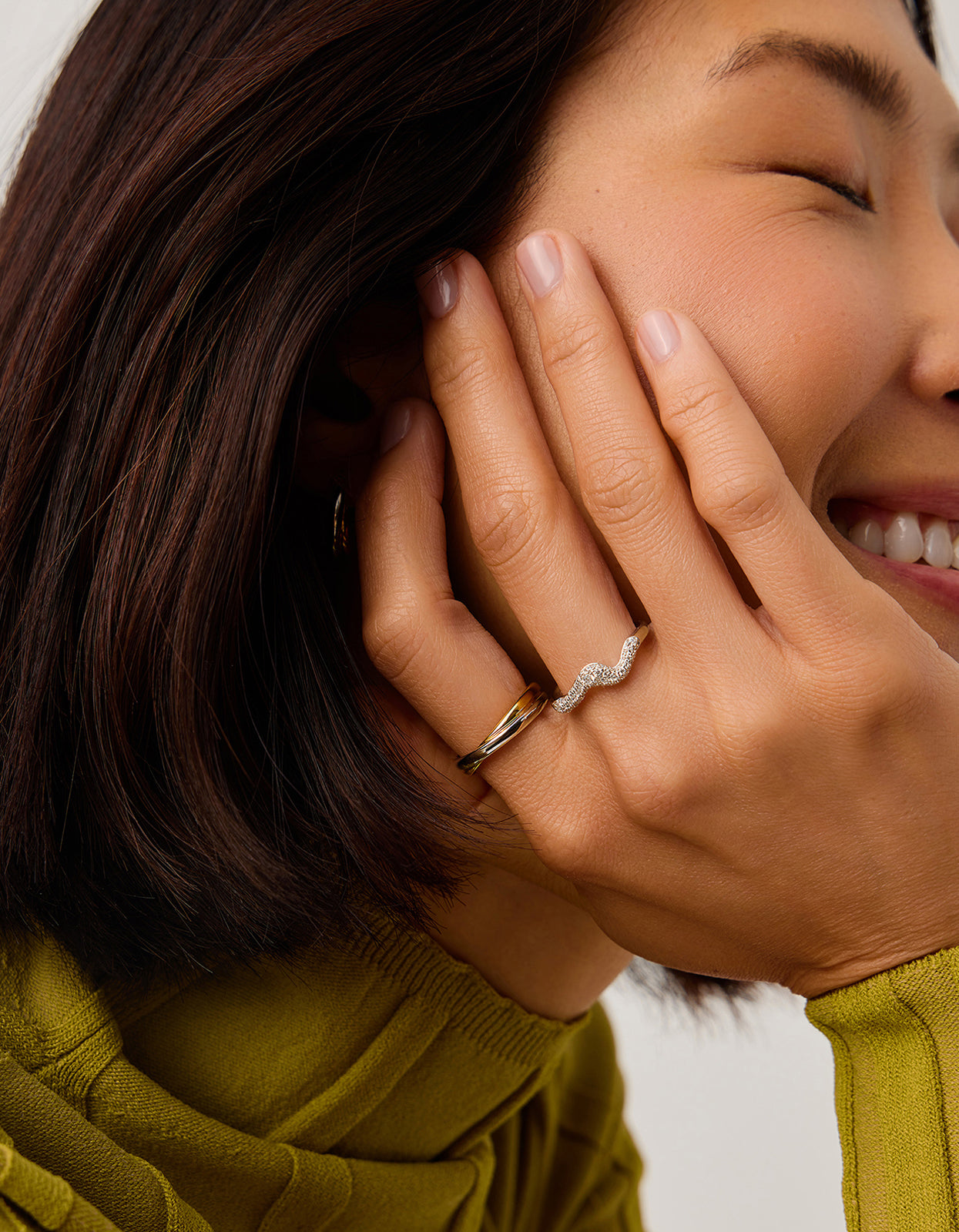 Molten Snow Stacking Ring - Silver