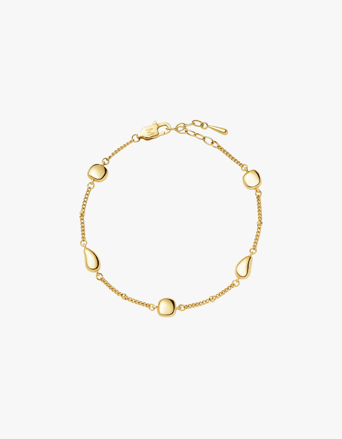 Molten Teardrop Multi Charm Bracelet - Gold