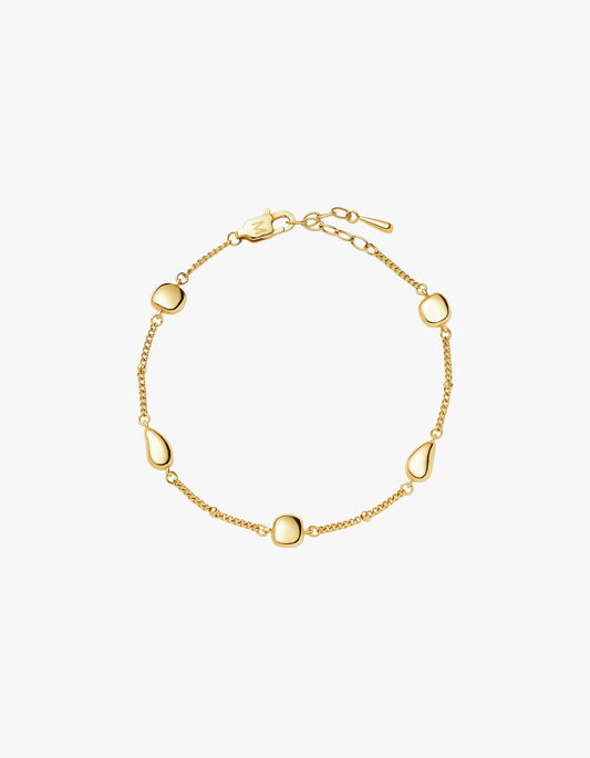 Molten Teardrop Multi Charm Bracelet - Gold