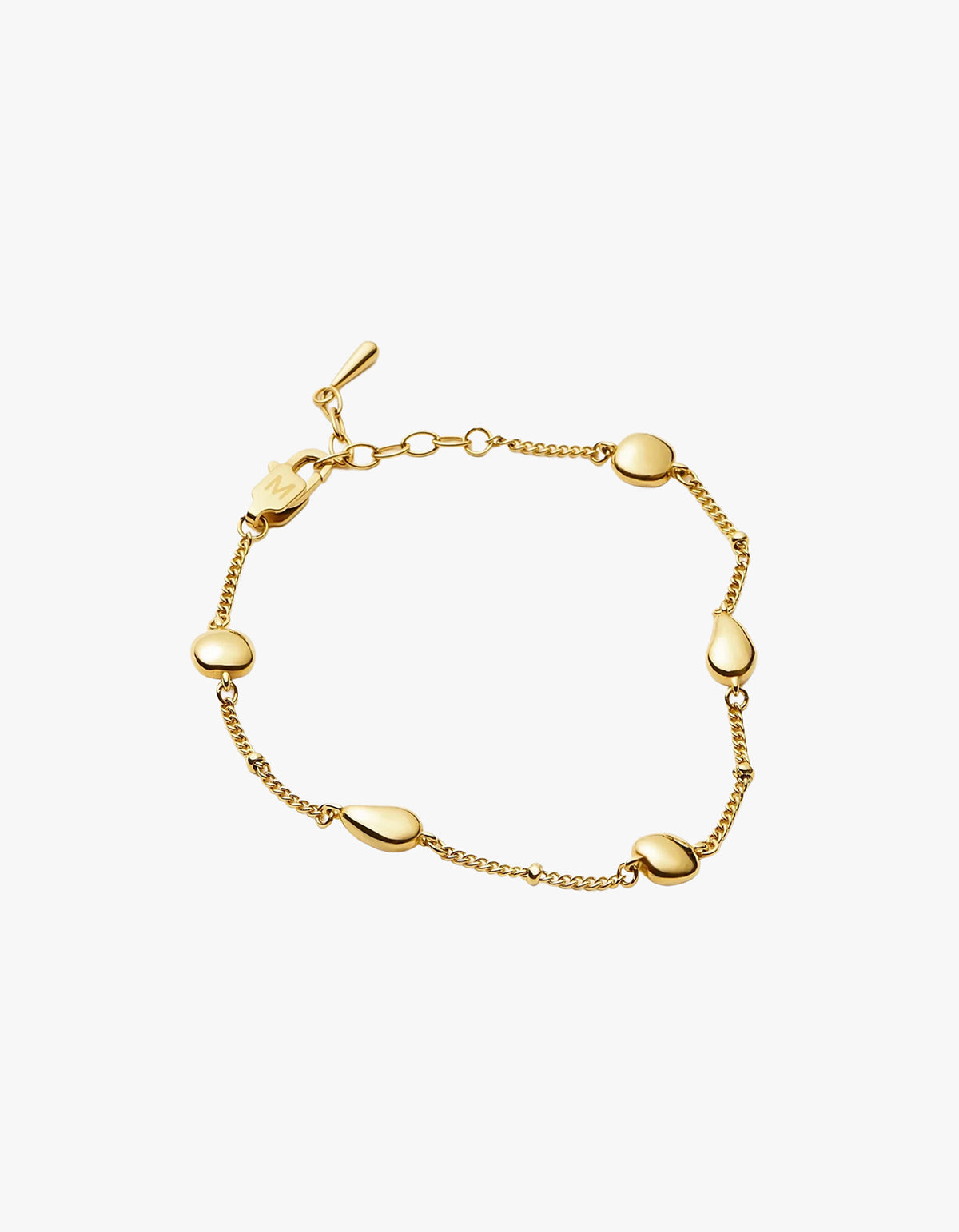 Molten Teardrop Multi Charm Bracelet - Gold
