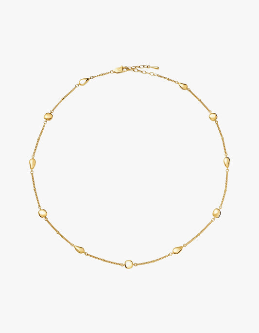 Molten Teardrop Multi Charm Necklace - Gold