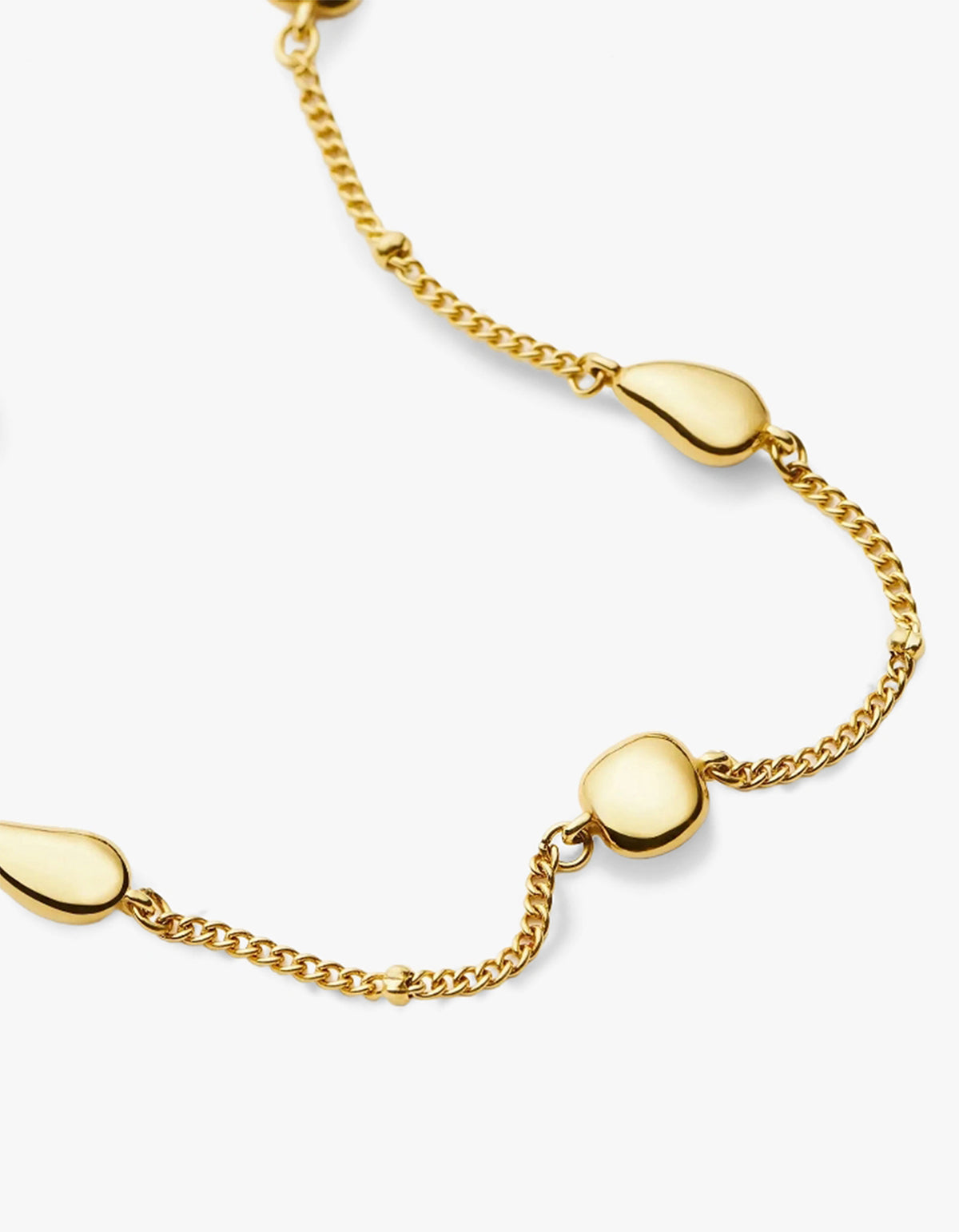 Molten Teardrop Multi Charm Necklace - Gold