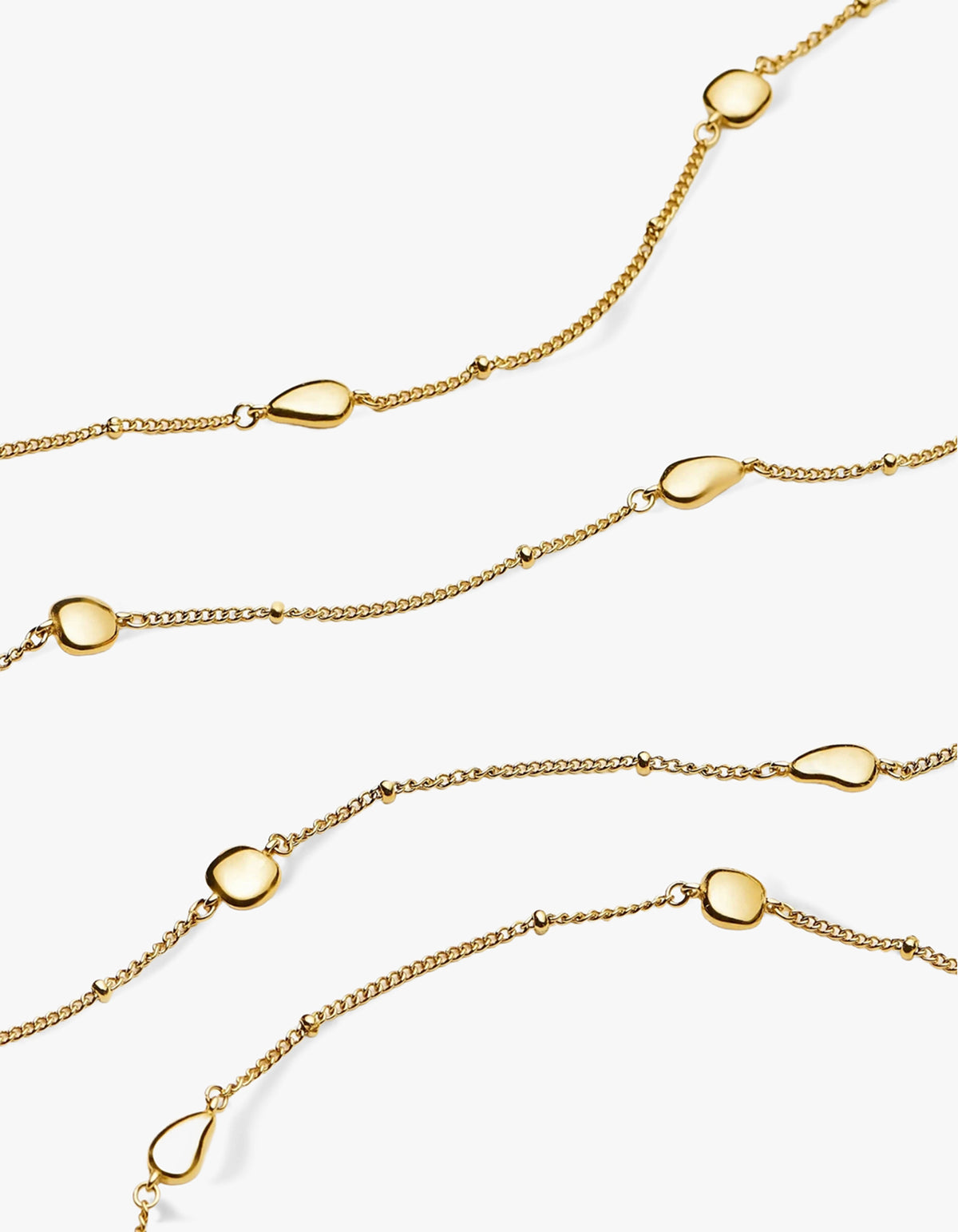 Molten Teardrop Multi Charm Necklace - Gold