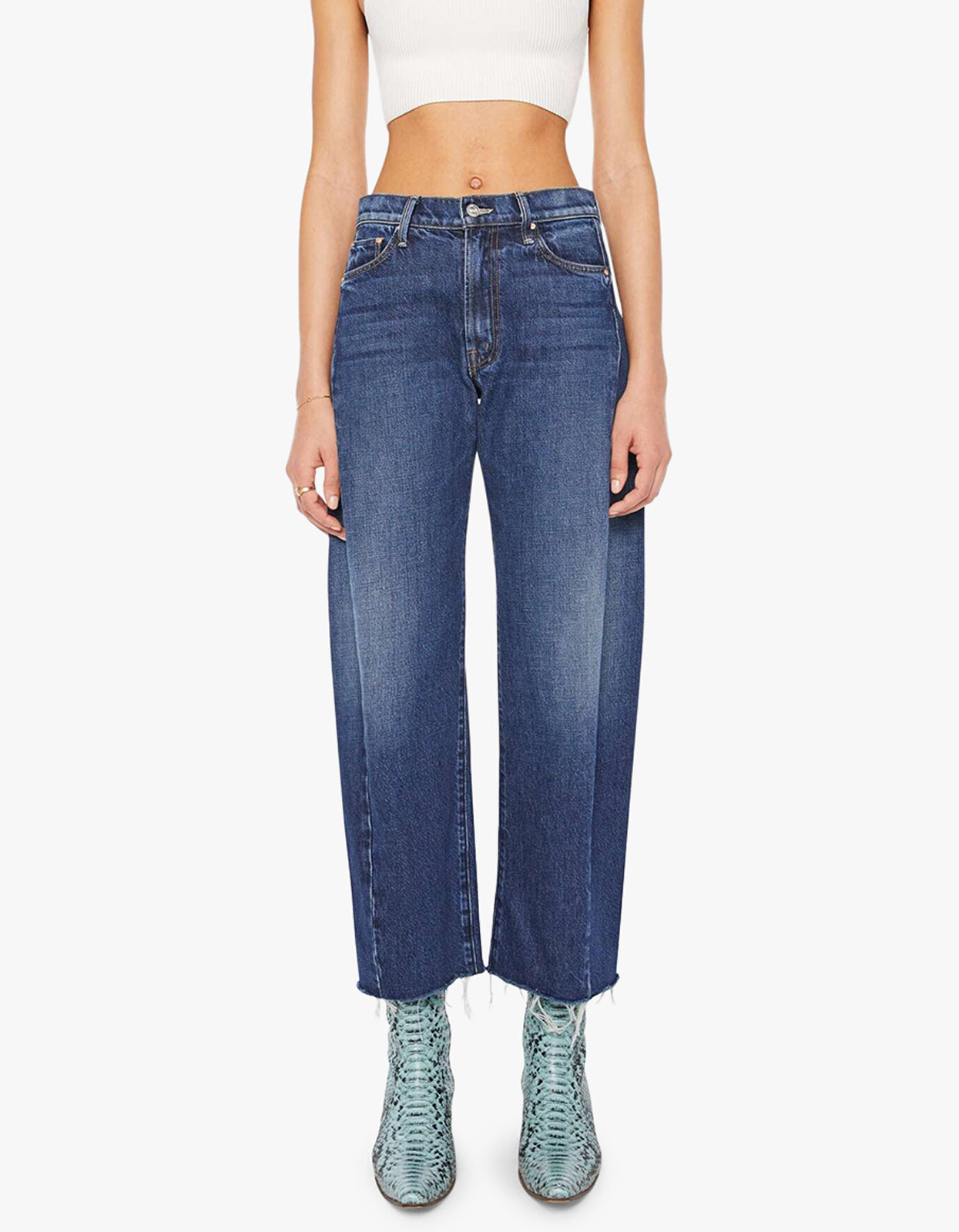 Mid Rise Full Pipe Flood Fray - Unplugged