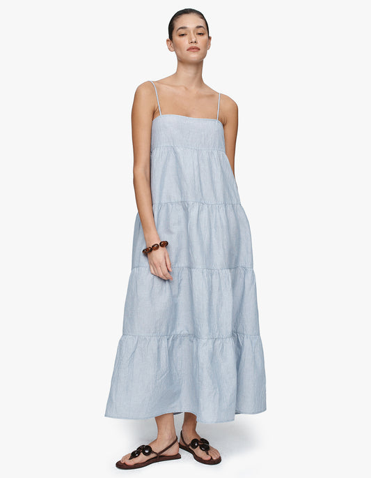 Ophelia Dress - Bleu Stripe