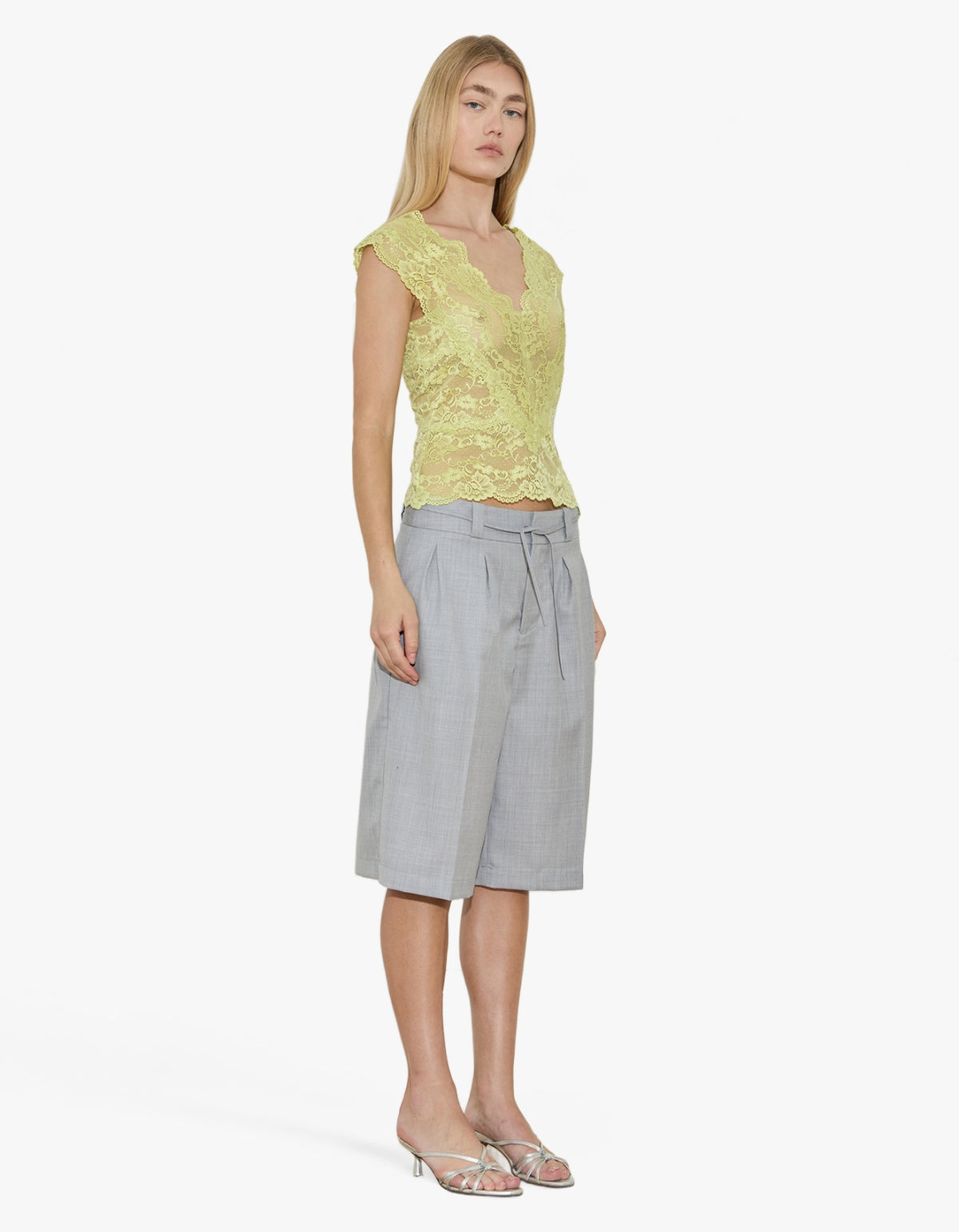 Lace Top - Chartreuse