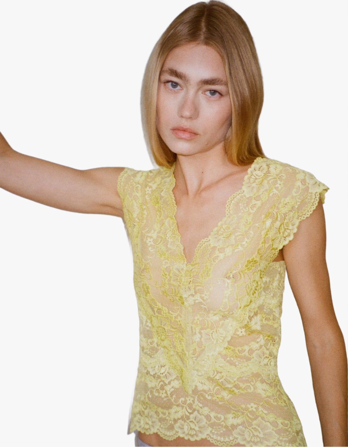 Lace Top - Chartreuse