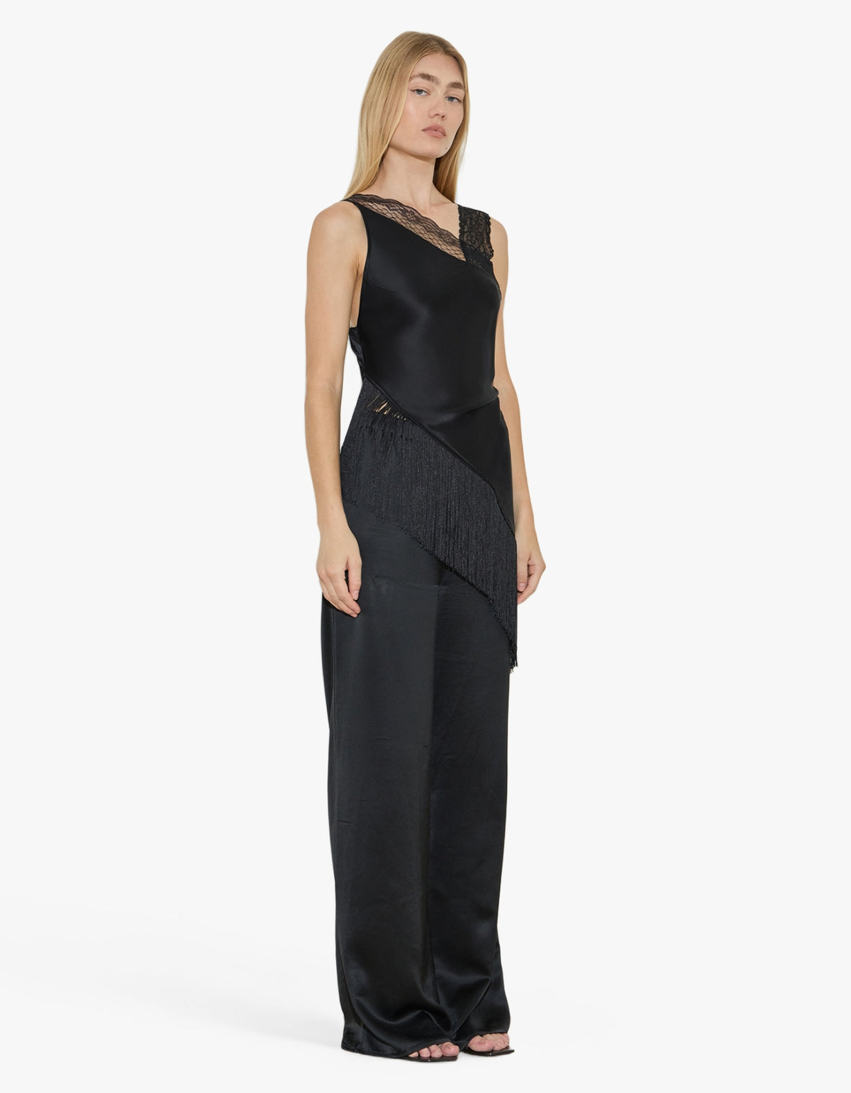 Deconstructed Fringe Top - Black