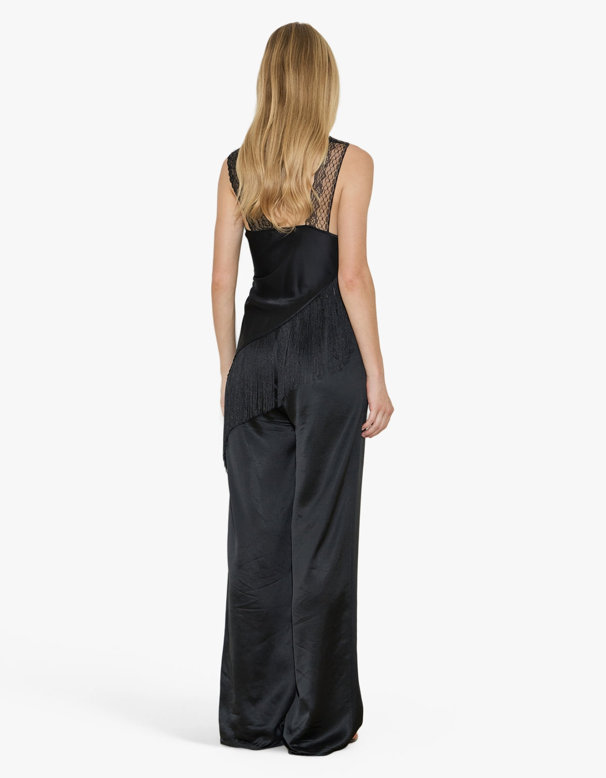 Deconstructed Fringe Top - Black