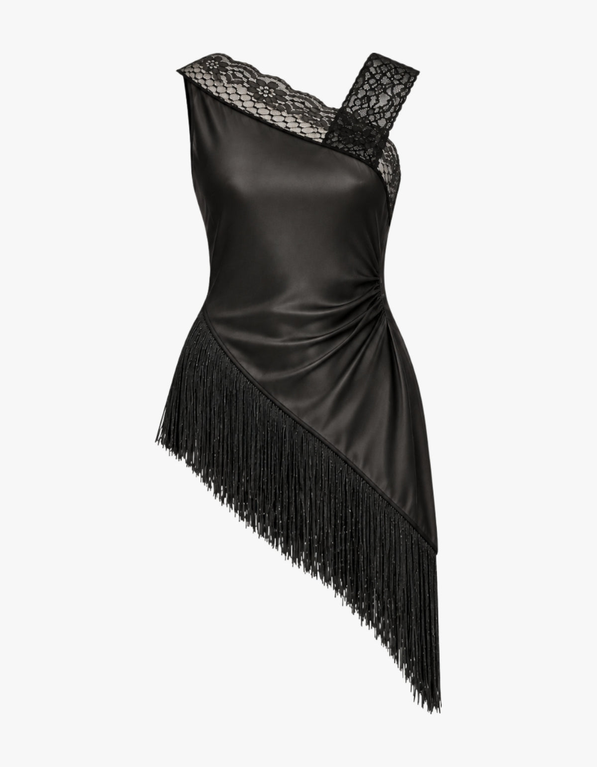 Deconstructed Fringe Top - Black
