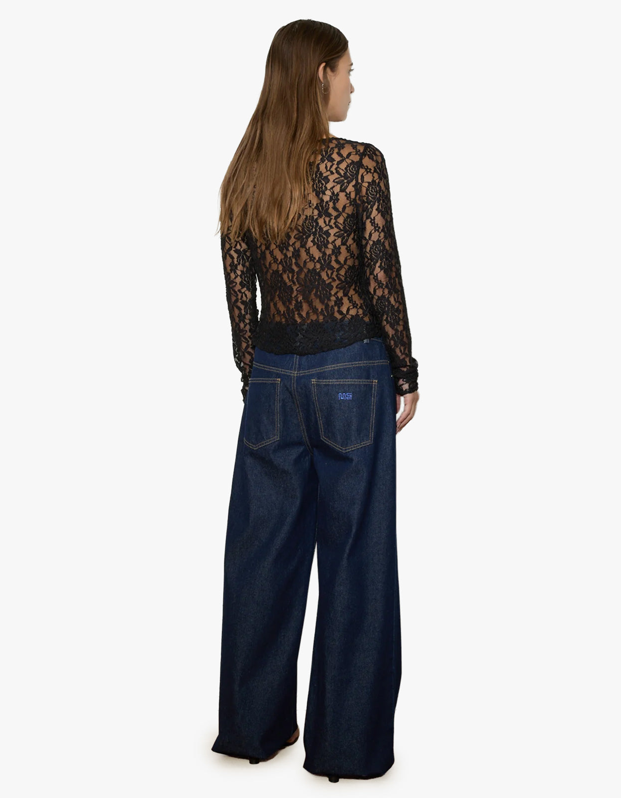 Asymmetric Lace Top - Black