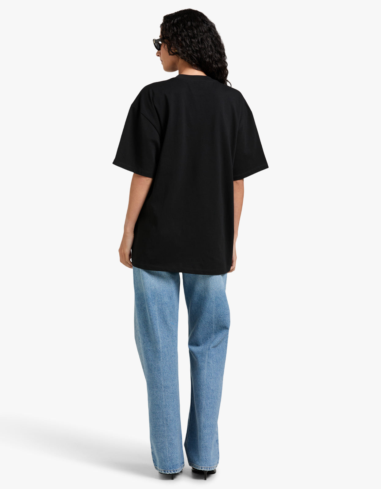 Cherry Baby Acid Wash Oversize Tee - Black