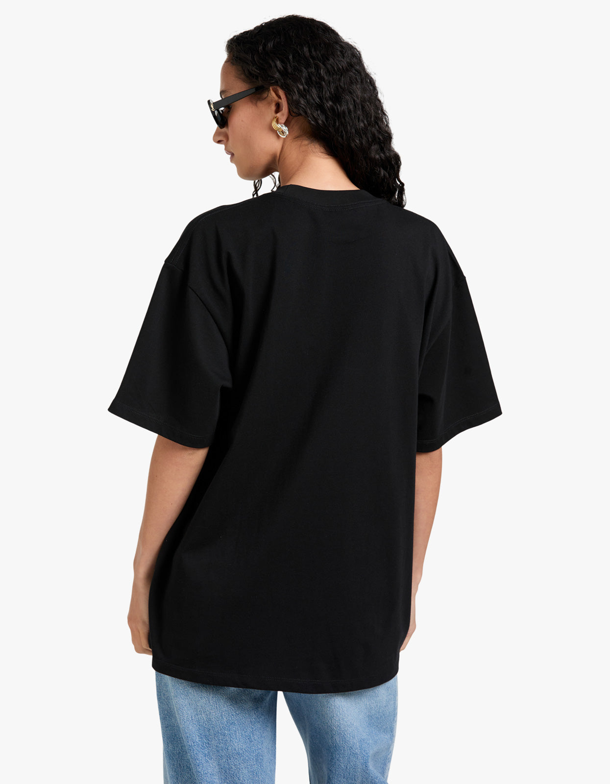 Cherry Baby Acid Wash Oversize Tee - Black