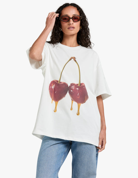 Come Get your Honey Oversize Tee - White