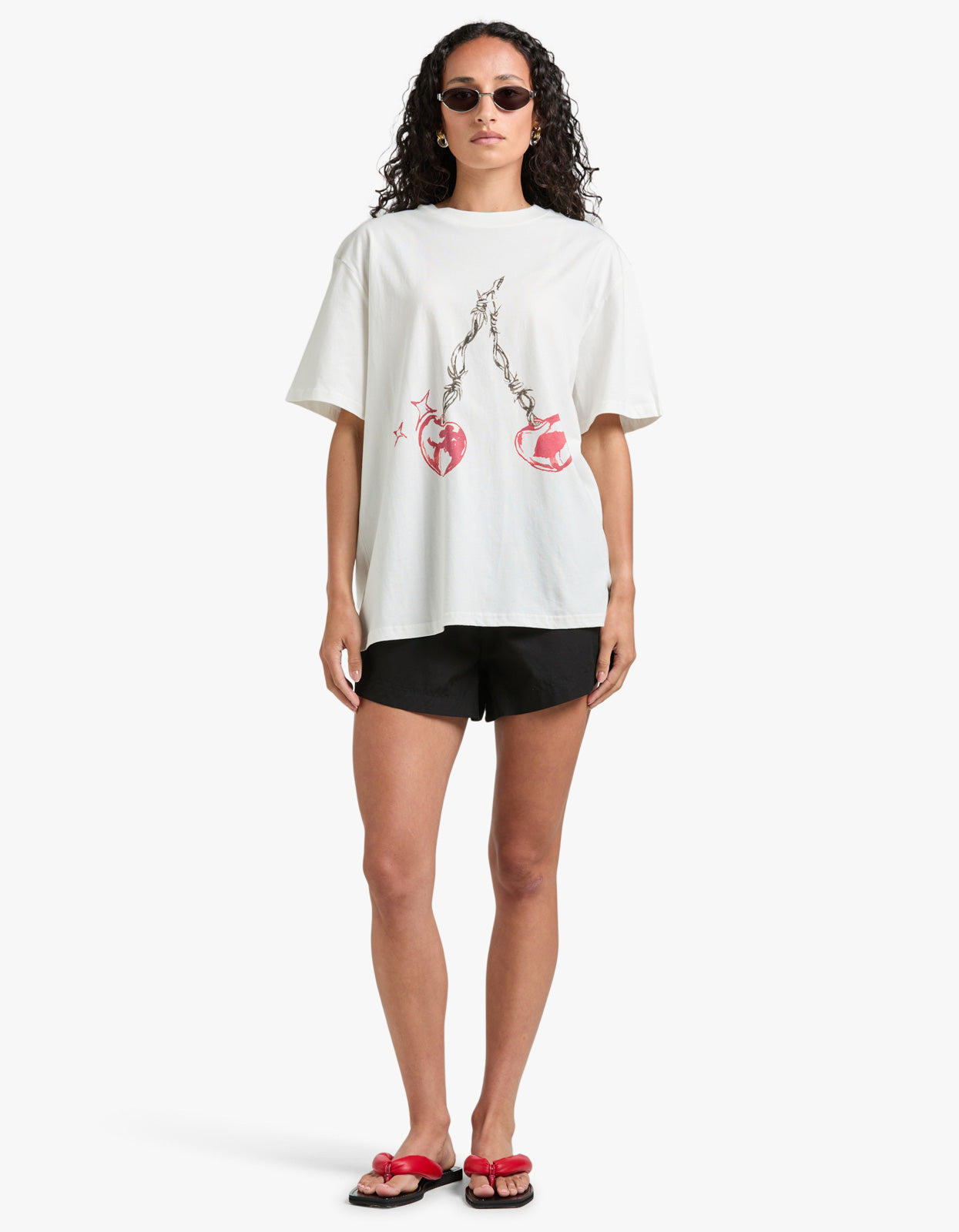 Cherry Barb Tee - White