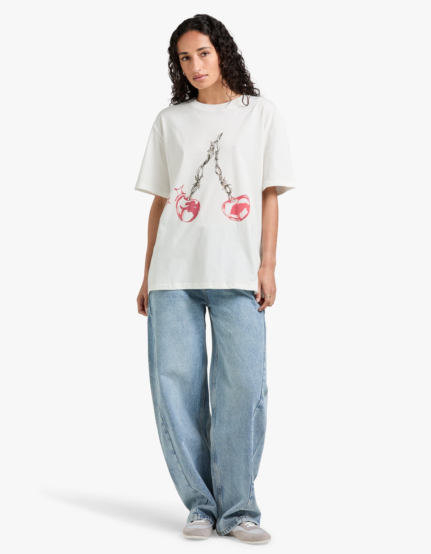 Cherry Barb Tee - White
