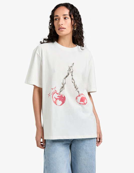 Cherry Barb Tee - White
