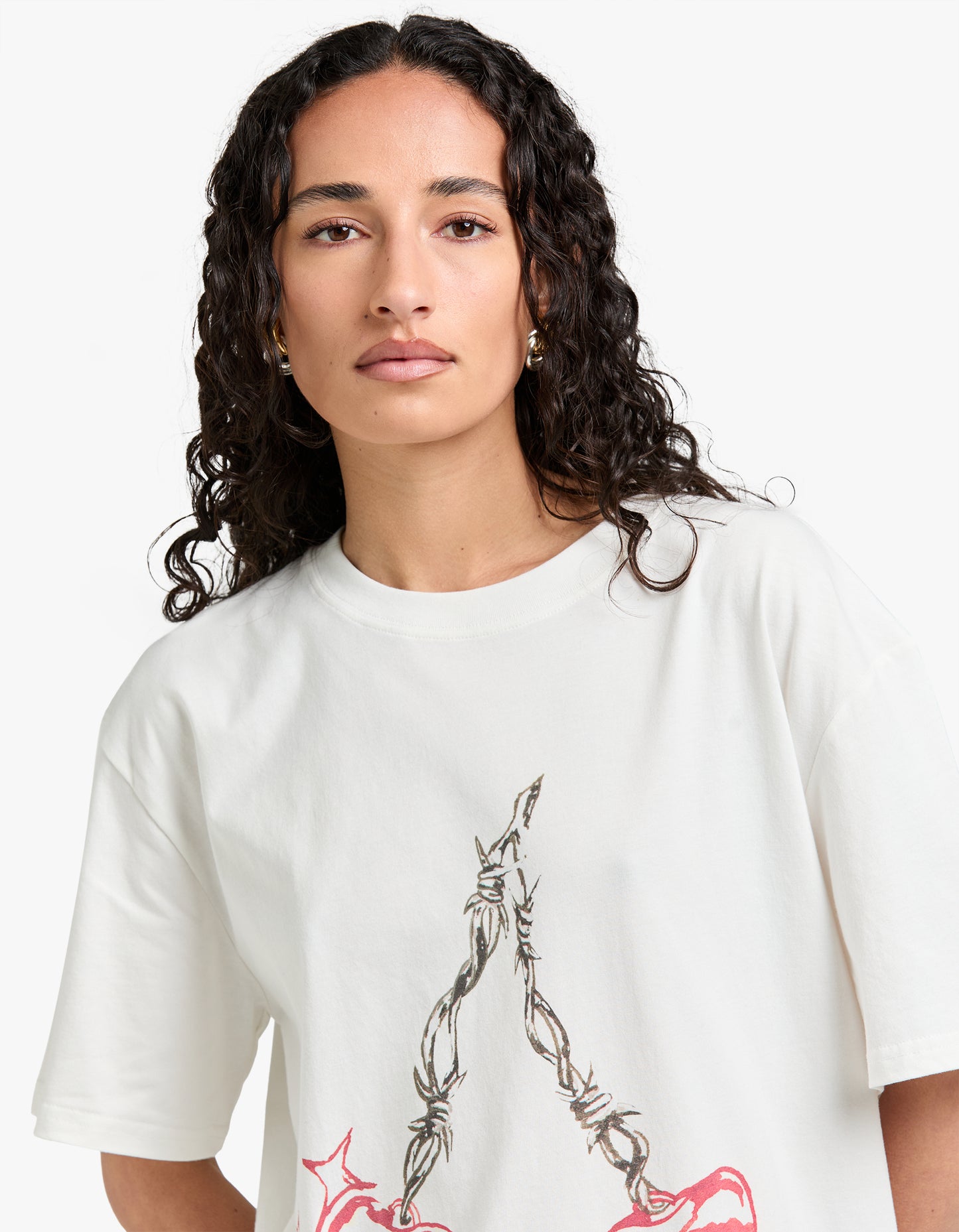 Cherry Barb Tee - White