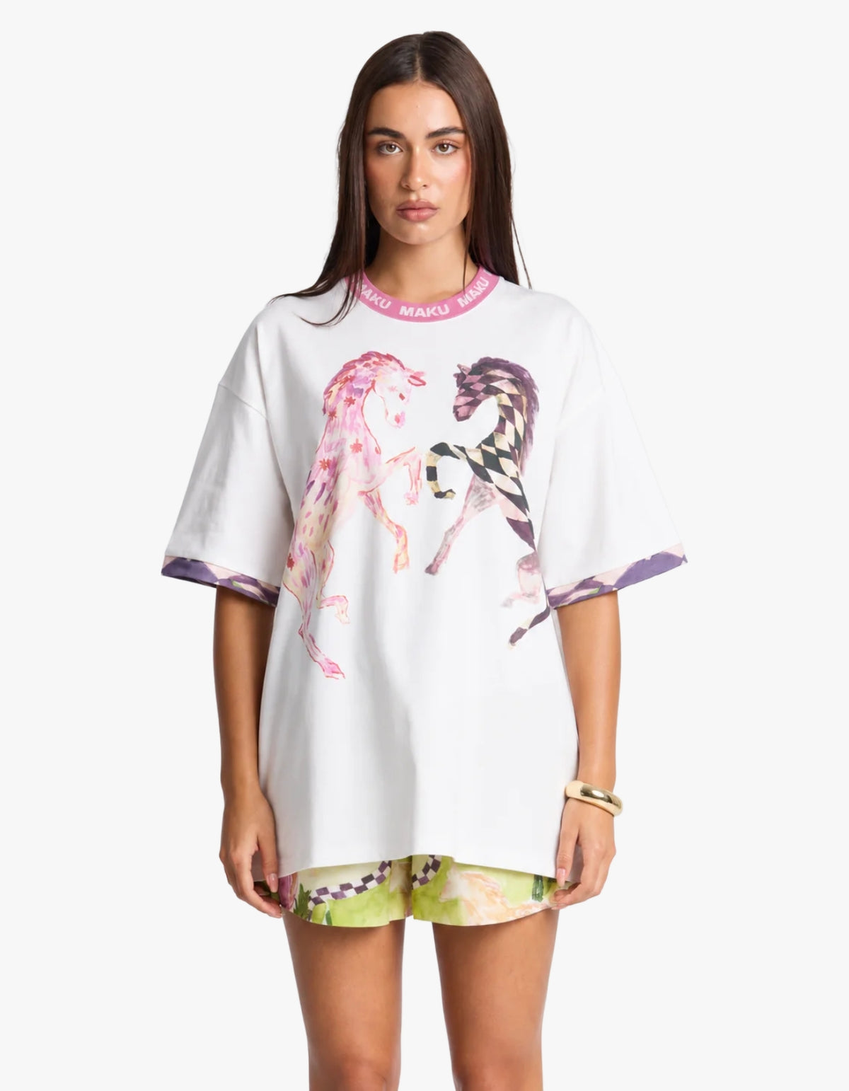 Equestrian Oversize Tee - White