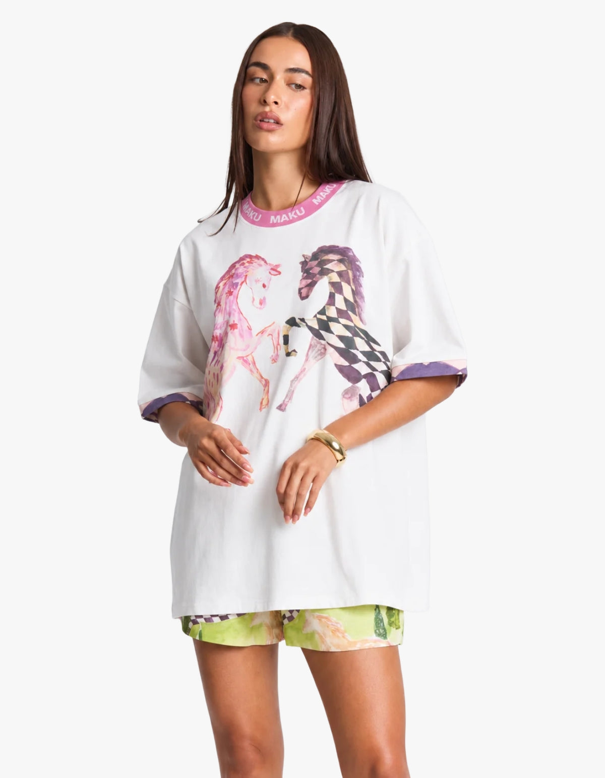 Equestrian Oversize Tee - White