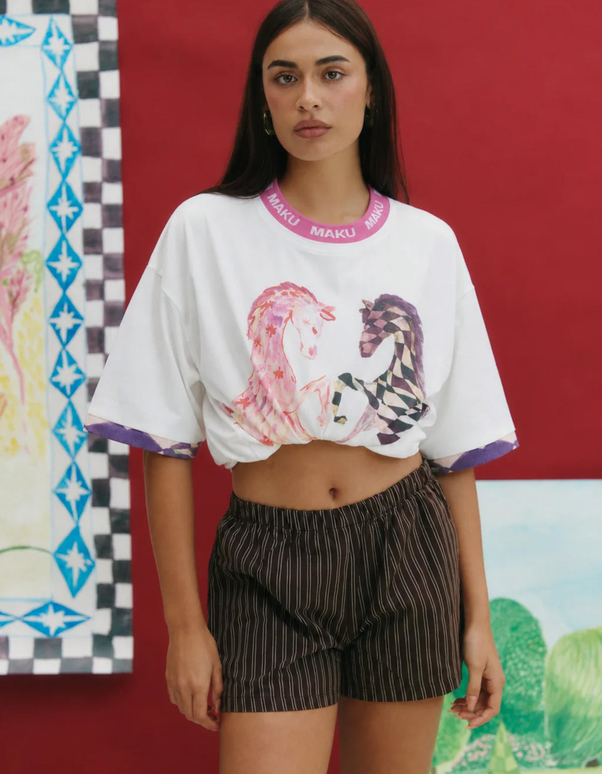 Equestrian Oversize Tee - White