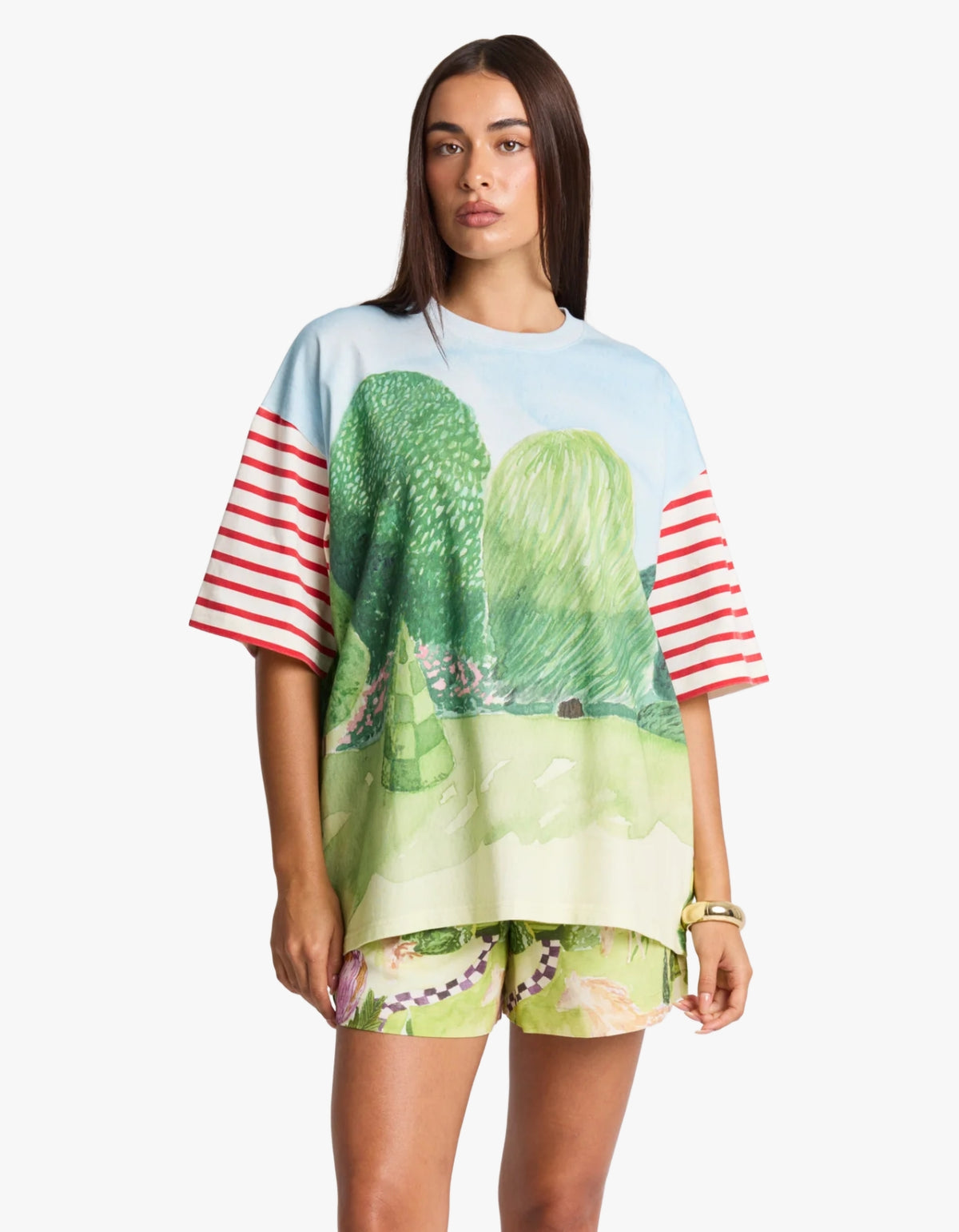 Gardenia Oversized Tee - Green