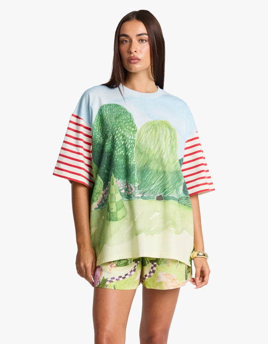 Gardenia Oversized Tee - Green