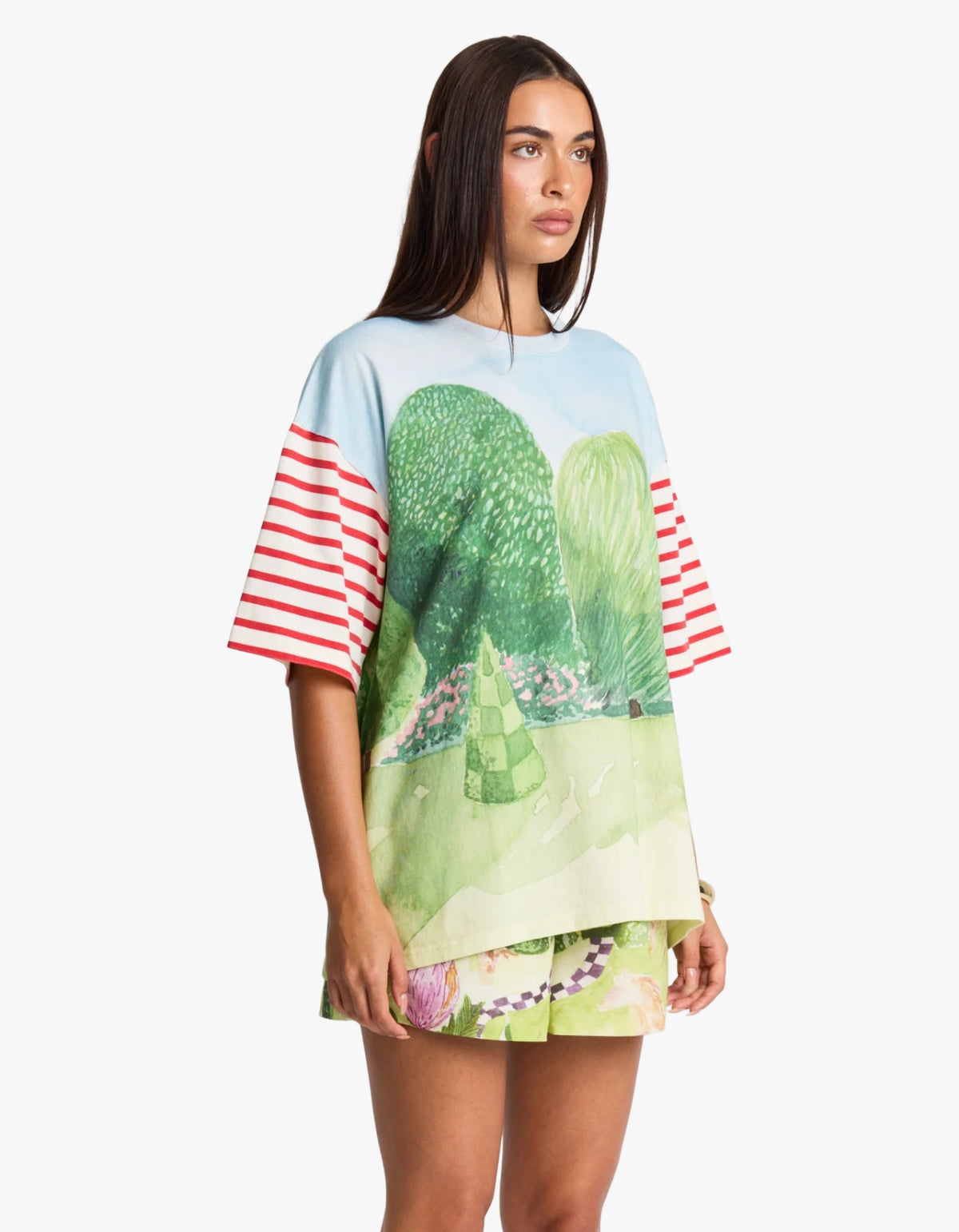 Gardenia Oversized Tee - Green
