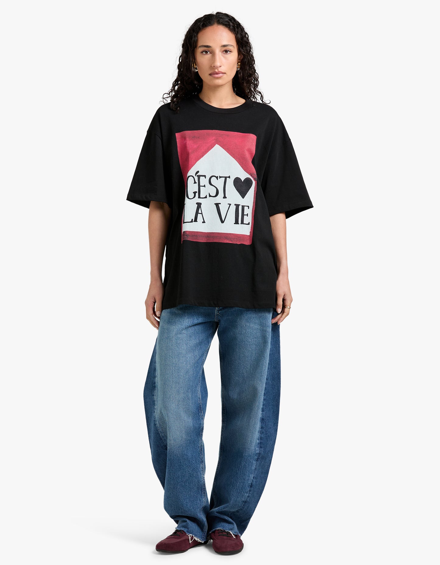 C'Est La Vie Oversize Tee - Black