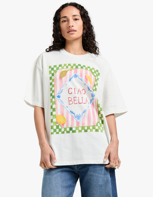 Ciao Bella Oversize Tee - White