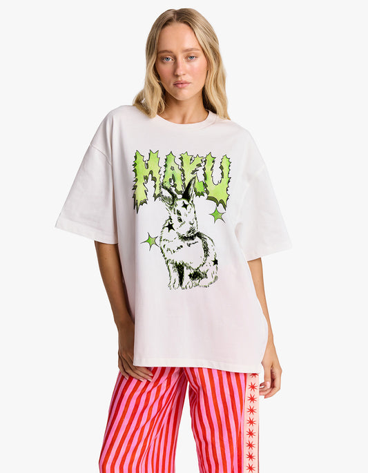 Bunny Oversize Tee - White