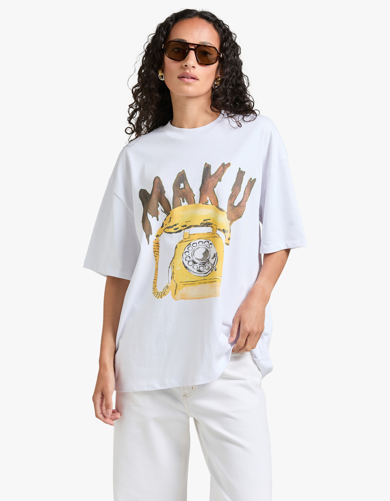 Banana Phone Oversize Tee - White