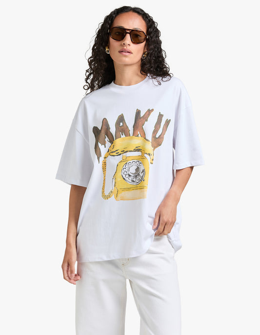 Banana Phone Oversize Tee - White