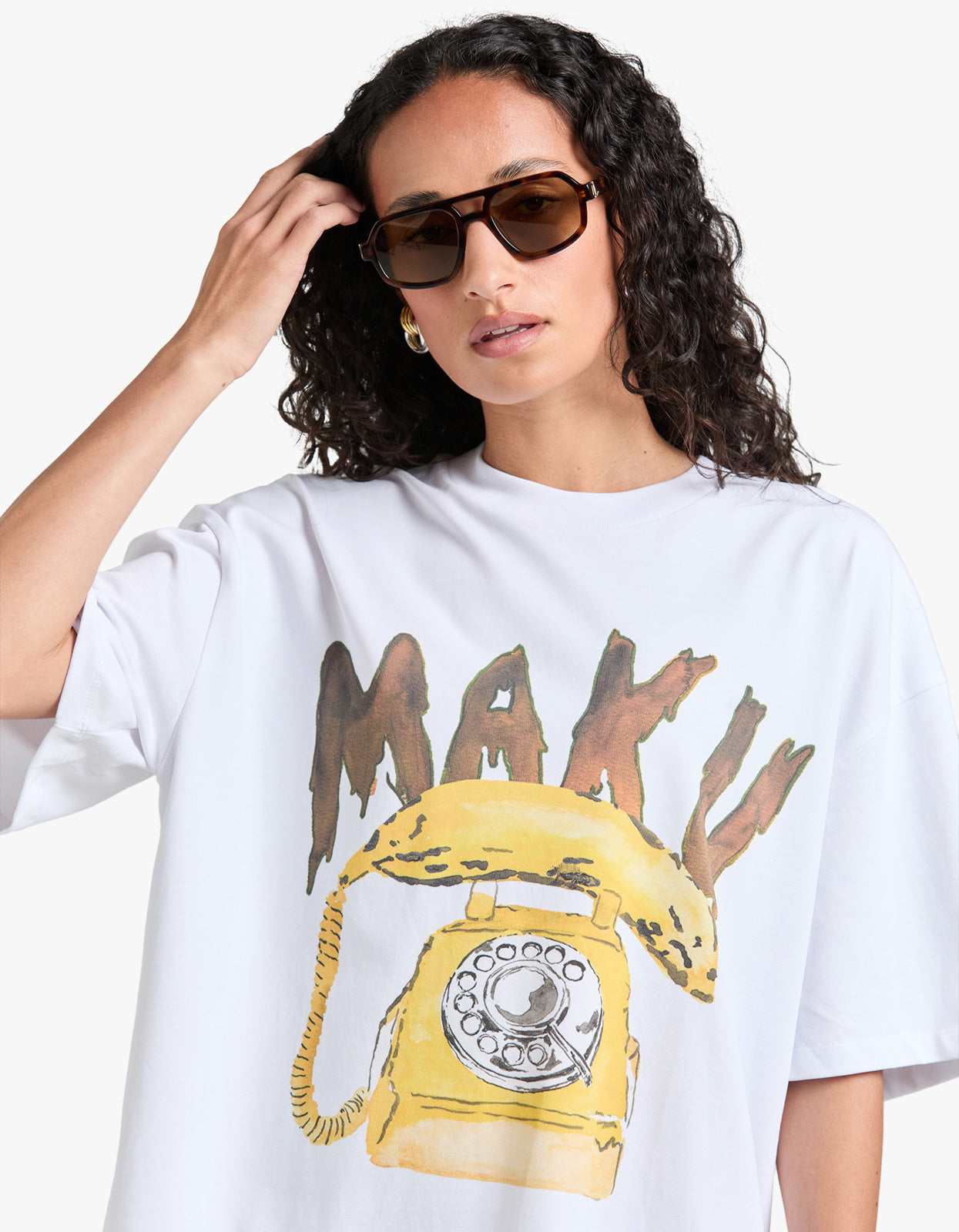 Banana Phone Oversize Tee - White