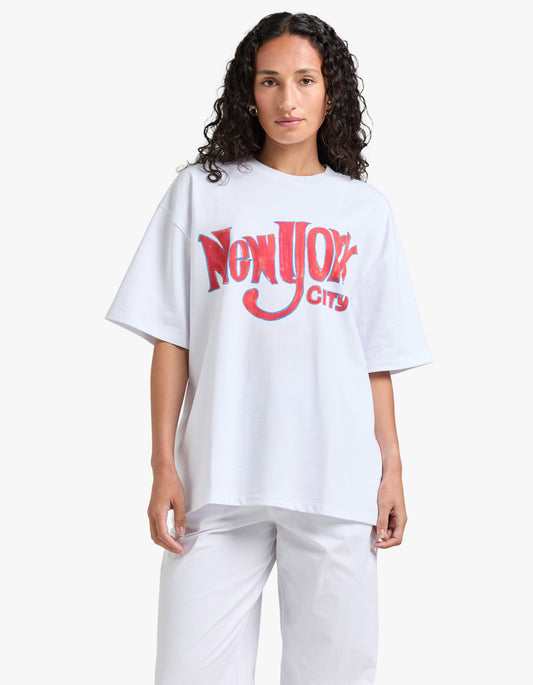 New York Oversize Tee - White