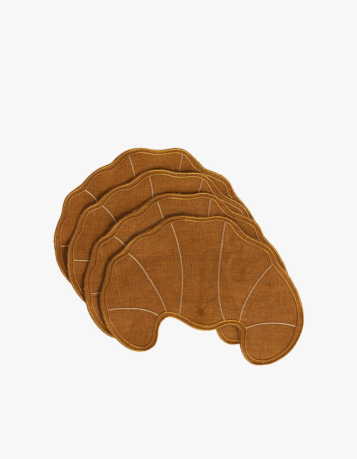 Croissant Cocktail Napkins Set Of 4 - Caramel / Ivory
