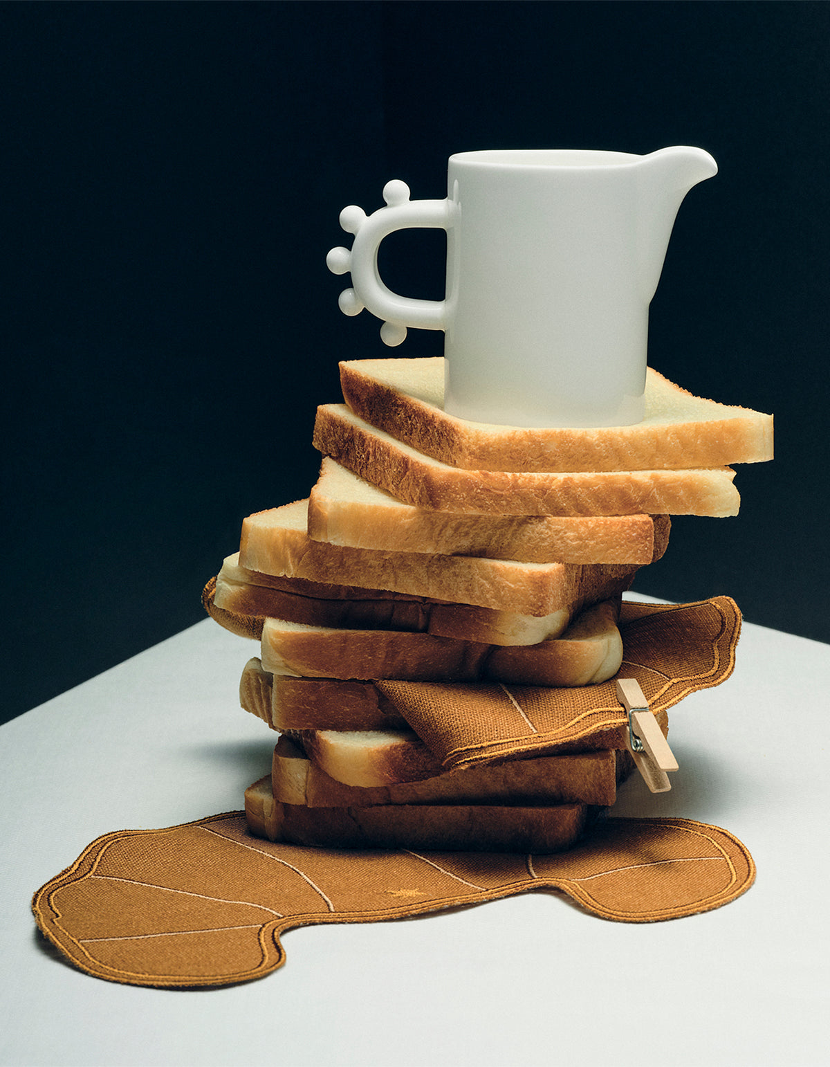 Croissant Cocktail Napkins Set Of 4 - Caramel / Ivory